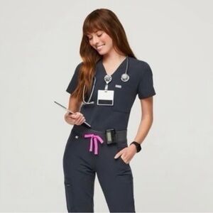 Figs Catarina Scrub Top in Night Sky